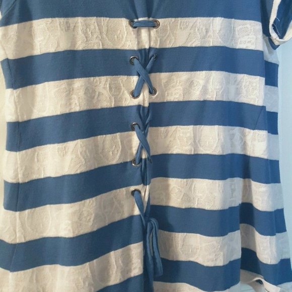 Vanity Open Fly Away Cardigan Striped Laced L - Picture 2 of 7